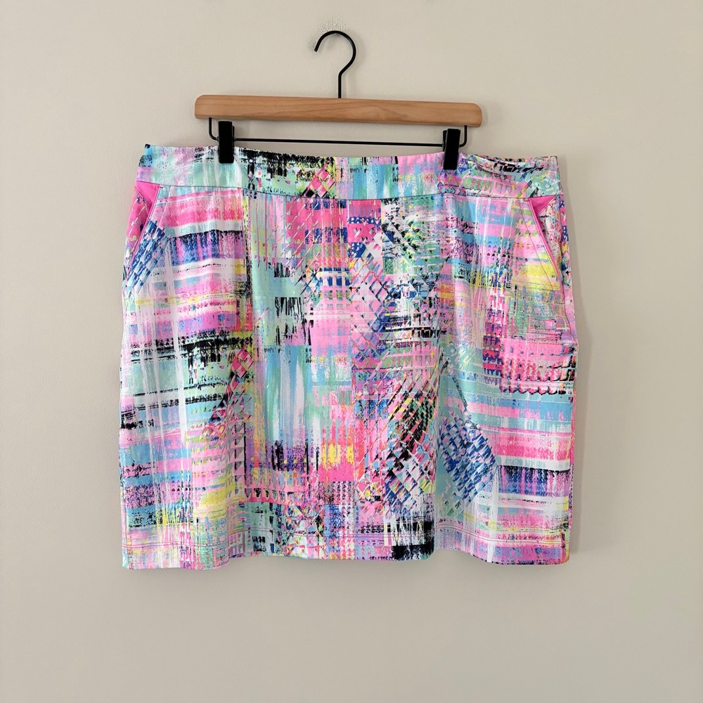 EP‎ NY Skort Rainbow Bright PRT XXL Pink Smoothie Multi Golf Tennis Activewear